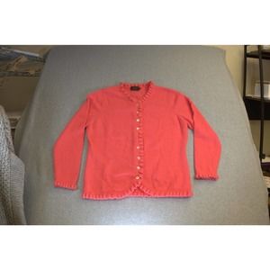 Womans Pure collection scalloped edges cashmere cardigan long sleeved Size 20